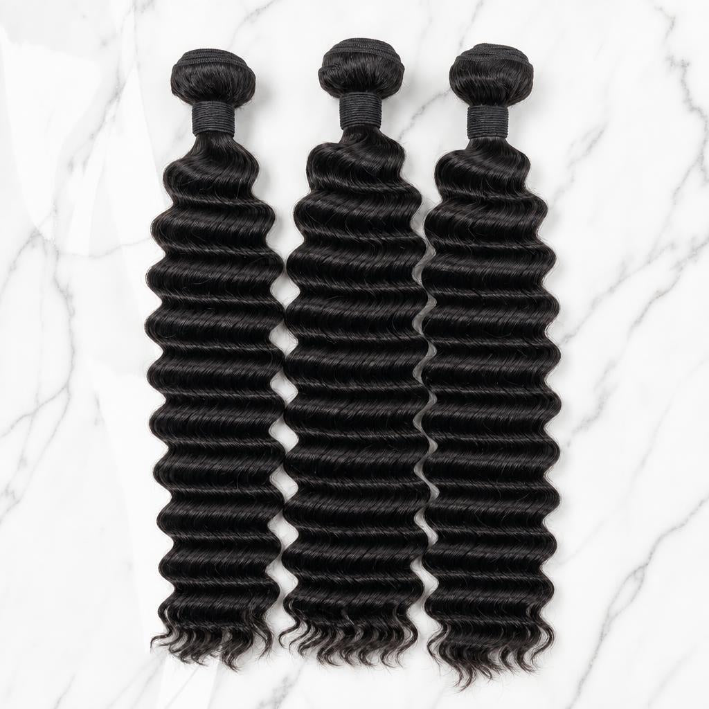 Deep Wave Human Hair Bundles (3-Pack)