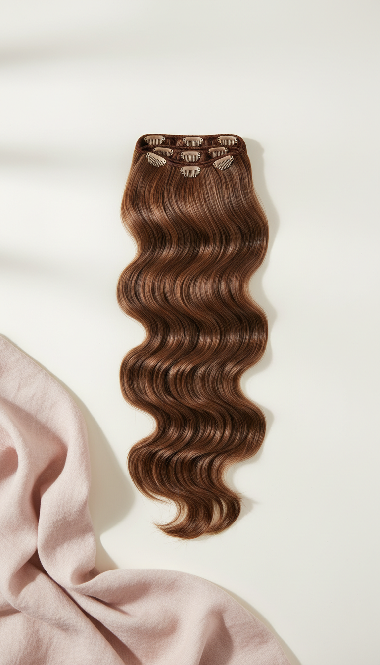 Luxury clip-in extensions—pure Remy silk