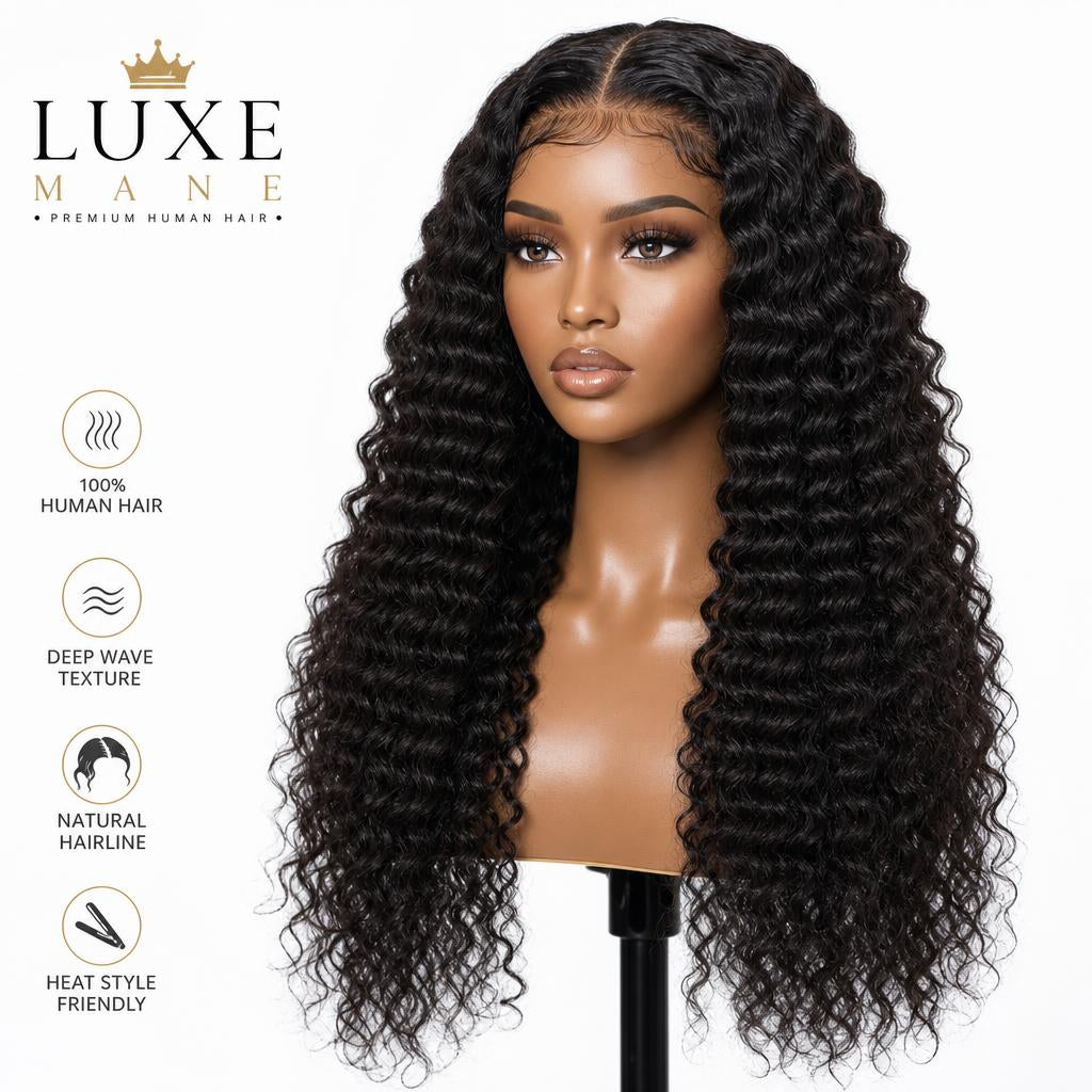 22" Deep Wave Curly Wig | HD Lace | 180% Density | Undetectable Hairline